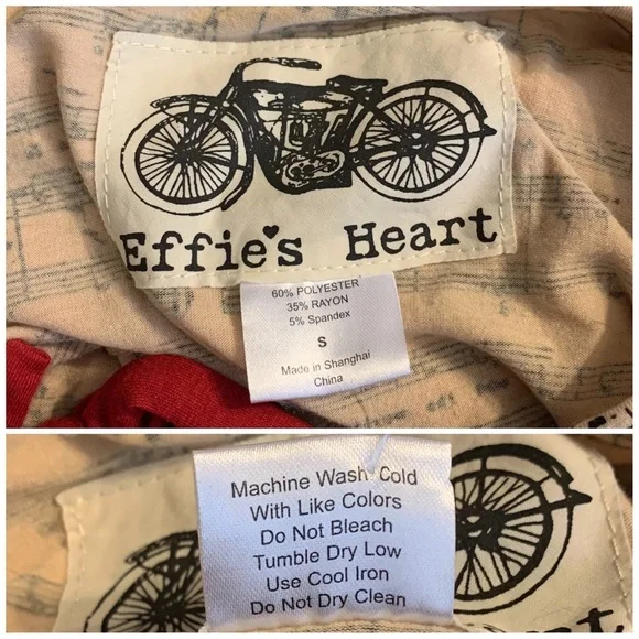 Effie’s Heart Symphony music notes belted tie waist dress women’s size small - Picture 4 of 5